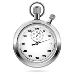 Retro mechanic chromed stopwatch vector illustration. - obrazy, fototapety, plakaty