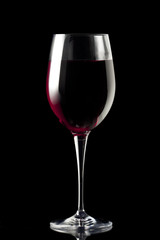 Glass of Wine Isolated on Black