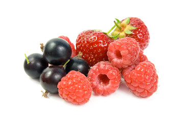 Assorted raspberry strawberry black currant.