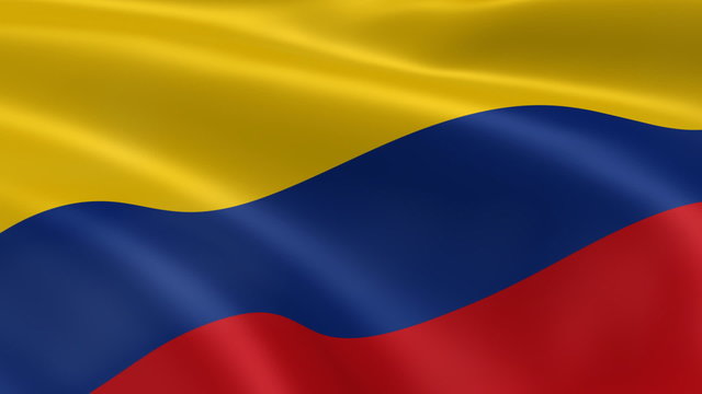 Colombian flag in the wind