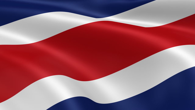 Costa Rican flag in the wind
