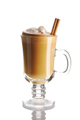 Latte coffee isolated on white