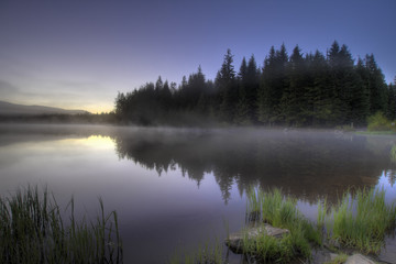 Morning Fog at Trillium Lake
