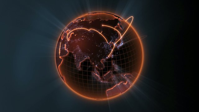 global network animation - orange version - center loop