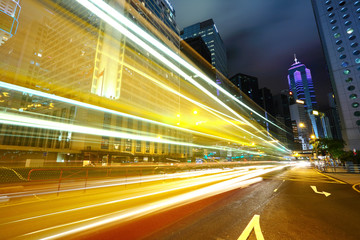 Fototapeta na wymiar traffic in city at night