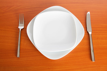 Set of utensils arranged on the table