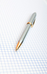 Writing pen on the blank page