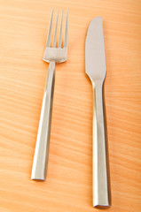 Table utensils on the wooden table