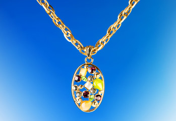 Pendant against colour gradient background