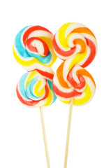 Colourful lollipop isolated on the white background