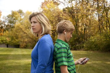 Mother and Son Back to Back