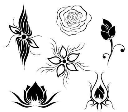 Tattoo and flower pattern