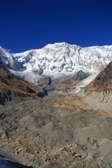 Fototapeta premium Annapurna one mountain and glacier