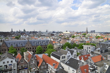 Fototapeta na wymiar amsterdam: ausblick von der zuiderkerk