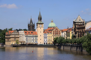 Fototapeta na wymiar The View on the spring Prague's Old Town