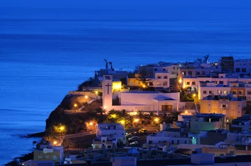 Zelfklevend Fotobehang Town Morro Jable at night. Canary Island Fuerteventura © philipus