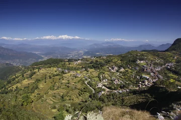 Deurstickers Annapurna range from Bandipur village - Nepal © davidevison