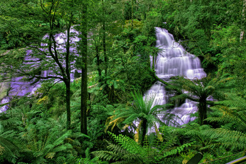 green waterfall