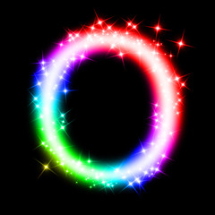 bunter glitzender Buchstabe - O