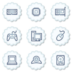 Computer web icons,grey square buttons