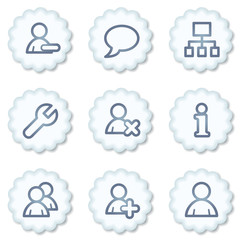 Users web icons, white buttons