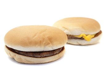hamburger and cheesburger isolated