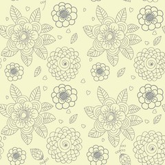 Seamless vector texture with flowers
