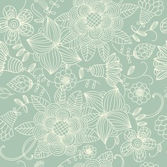 Seamless vector texture with flowers