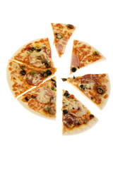 pizza on white background