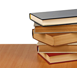 Books on desk