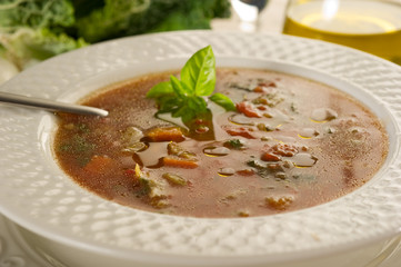 tomato and vegetables soup - zuppa di pomodoro e vegetali