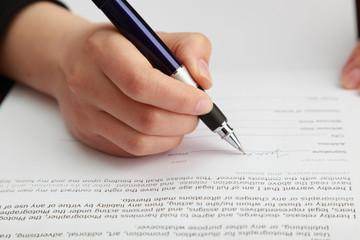 businessman hand writing