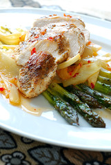 Chicken fillet with asparagus