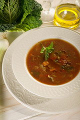 tomato and vegetables soup - zuppa di pomodoro e vegetali