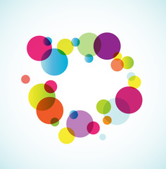Abstract colored background with circles.