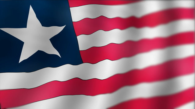 Liberia - waving flag detail