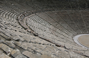ruins of epidaurus theater, peloponnese, greece