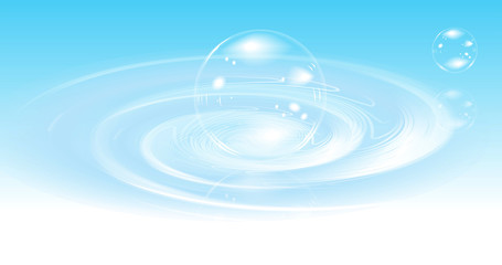 Realistic bubbles on water