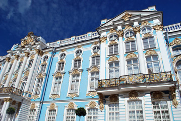 Fototapeta na wymiar Façade du Palais de Tsarskoïe Selo