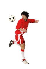 Fototapeta na wymiar Boy with soccer ball, Footballer
