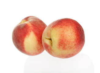 nectarines on a white background