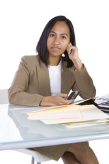 Businesswoman at Her Desk Working