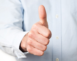 Businessman Thumbs Up hand sign