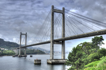 Puente de Rande, ría de Vigo - obrazy, fototapety, plakaty