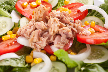 salad tuna tomato corn and onion