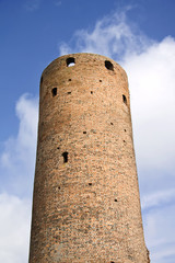 Gothic tower in castle Czersk. Poland.