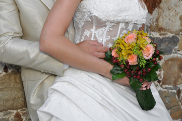 Obraz na płótnie Canvas Bride with Bridal Bouquet