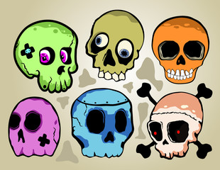 skulls vector set