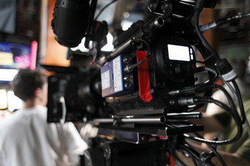 Digital cinema camera on a movie set