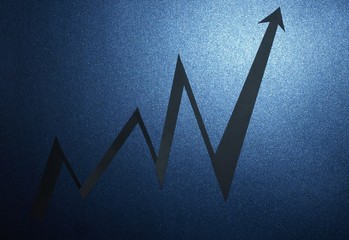 business growth on blue backround